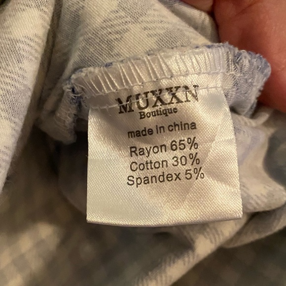 Muxxn Vintage Inspired XL Blue/white plaid,  Short sleeve, A-line dress - Picture 7 of 8